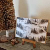 X-MAS - Wolf und Eule im Wald - Weihnachtskarte Bild 3