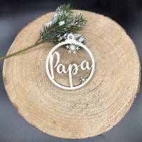 Personalisierte Weihnachtskugel aus Holz, Holzanhänger für den Weihnachtsbaum, Christbaumkugel Bild 6