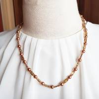 Schlichte elegante Halskette in caramel-gold Bild 2