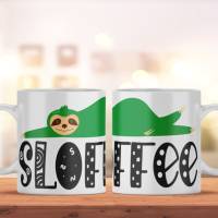 Kaffeetasse mit lustigem Faultier Motiv, lustiges Geschenk für Faultiere - Sloffee, perfekte Geschenkidee Bild 1