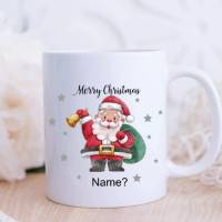 Tasse mit Name Weihnachten Merry Christmas Emaille Keramik Geschenkidee Kaffetasse Bild 1