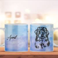 Personalisierte Keramiktasse für Kaffee- und Teeliebhaber | Tasse mit Namen und Berner Sennenhund Motiv | Geschenkidee Bild 1