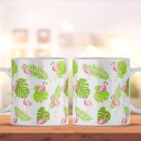 Bedruckte Keramiktasse Flamingo für Kaffee- und Teeliebhaber | spülmaschinenfeste Tasse mit Motiv | Geschenkidee Bild 1