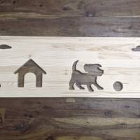 Rausfallschutz aus Holz mit HUNDS Motiv , Bettgitter für Kinderbett (100 cm breit) Bild 2