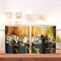 Kaffeetasse mit tollem Tiger Motiv, wunderschöne Tasse als perfekte Geschenkidee, spülmaschinenfeste Teetasse Bild 1