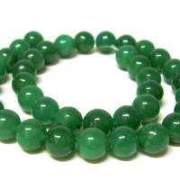 Jade Perlen 10 mm Grün Edelstein Strang, Kettenstrang Bild 1