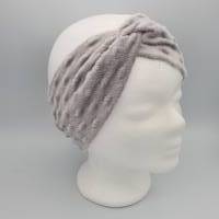 Stirnband, Knotenstirnband aus Minkyfleece, Fleece, grau, verschiedene Größen für klein und groß Bild 1