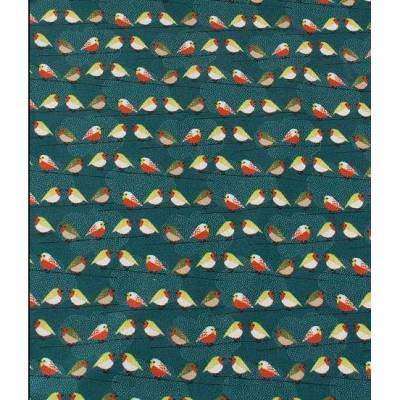 Hilco Jersey Reststück Vögelchen petrol