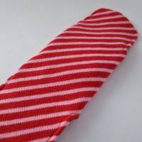 Waschbare Damenbinden, zweilagig - Einzeln - in rot-rosa "Streifen" - von he-ART by helen hesse Bild 4