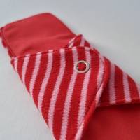 Waschbare Damenbinden, zweilagig - Einzeln - in rot-rosa "Streifen" - von he-ART by helen hesse Bild 6