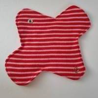 Waschbare Damenbinden, zweilagig - Einzeln - in rot-rosa "Streifen" - von he-ART by helen hesse Bild 7