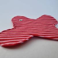 Waschbare Damenbinden, zweilagig - Einzeln - in rot-rosa "Streifen" - von he-ART by helen hesse Bild 9