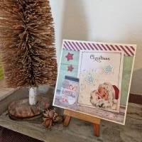 Weihnachtskarte mit Weihnachtsmann - Sterne - Süßigkeitenglas Bild 3