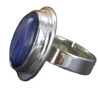 blauer Kyanit Disthen Ring 925er Silber verstellbar Gr. 55 - 66 Bild 1