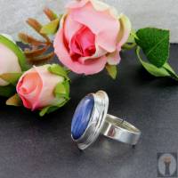 blauer Kyanit Disthen Ring 925er Silber verstellbar Gr. 55 - 66 Bild 3