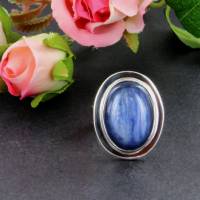 blauer Kyanit Disthen Ring 925er Silber verstellbar Gr. 55 - 66 Bild 6