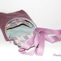 Umhängetasche, Crossbodybag "Lise" aus Canvas mit Reißverschluss, aubergine Bild 3