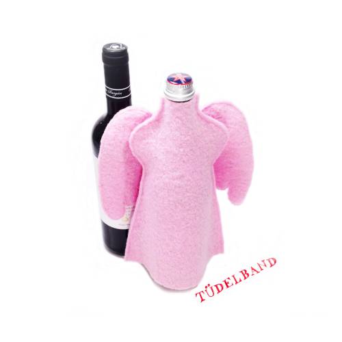 Flaschenengel Flaschenüberzug...rosa...
