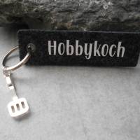 Hobbykoch Schlüsselanhänger Filz Koch Küche Pfannenwender Bild 3