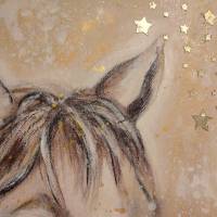 STARDUST - Pferdebild mit Sternen und Glitter 40cmx60cm auf Leinwand Bild 8