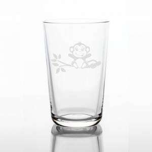 Personalisiertes Trinkglas für Kinder mit Namen und Motiv | Kinderglas mit Gravur | Kindergeschirr Affe Bild 3