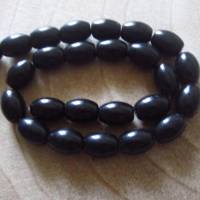 8x Natürliche Obsidian Perlen, oval, 16 x 12 mm Bild 1