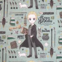 12,90 EUR/m Baumwollstoff Draco Malfoy Harry Potter auf grün Lizenzstoff Webware 100% Baumwolle Bild 1
