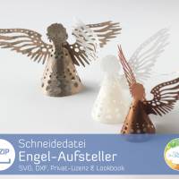 Engel-Aufsteller, weihnachtliche Schneidedatei von senSEASONal für Adventsdeko aus Papier zum plotten Bild 2