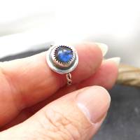 handgeschmiedeter Ring in 925er Silber mit naturförmigem Labradorit Stein Bild 6