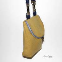 Umhängetasche, Crossbodybag "Lise" aus Canvas mit Reißverschluss, curry Bild 2