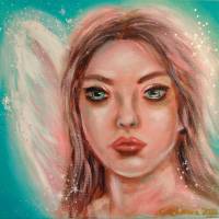 HELPFUL ANGEL - Engelbild auf Leinwand 30cmx30cm von Christiane Schwarz Bild 5