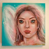 HELPFUL ANGEL - Engelbild auf Leinwand 30cmx30cm von Christiane Schwarz Bild 6