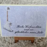 Weihnachtskarte mit Schlittschuhe - Frohe Weihnachten - Schneeflocke Bild 1