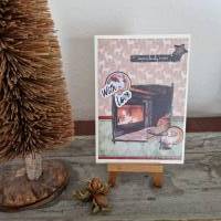 Weihnachtskarte mit Kamin - Geschenk - With Love Bild 1