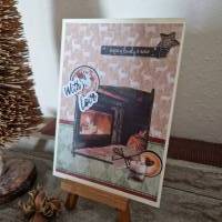 Weihnachtskarte mit Kamin - Geschenk - With Love Bild 3