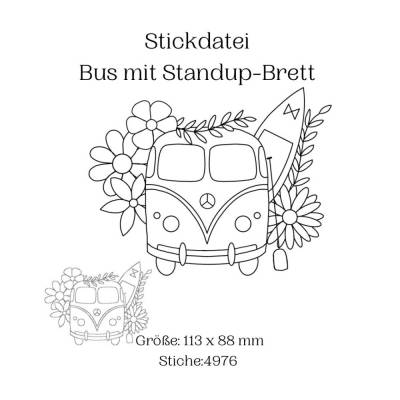 Stickdatei "Bus mit SUP"