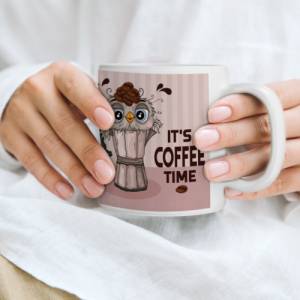 Personalisierte Keramiktasse für Kaffee- und Teeliebhaber | Tasse mit Namen und Eulen Motiv | Geschenkidee Bild 2