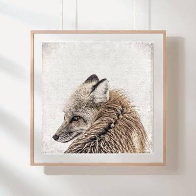 FUCHS Waldtiere Wandbild Holzbild Leinwandbild Kunstdruck Wanddeko Landhausstil Shabby Chic Vintage handmade kaufen