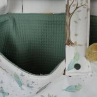 Betttasche Waldtiere Boho grün, Wunschstoff und Farben wählbar Bild 5