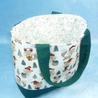 Kinder-Tasche mit süßen Winterfüchsen, gefüttert | Kindergartentasche | Kita Tasche | Stofftasche Bild 4