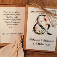 Geldgeschenk zur Hochzeit mit Namen und Datum, personalisiertes Hochzeitgeschenk, Geschenkverpackung Brautpaar, vintage Bild 3