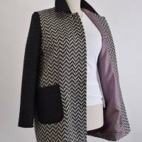 Damen Mantel | Schwarz-Weiß | Bild 4