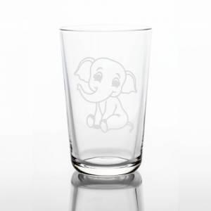 Personalisiertes Trinkglas für Kinder mit Namen und Motiv | Kinderglas mit Gravur | Kindergeschirr Elefant Bild 3