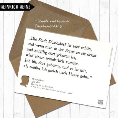 Heinrich Heine Zitat Karte inklusive Briefumschlag