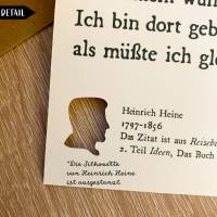 Heinrich Heine Zitat Karte inklusive Briefumschlag Bild 2