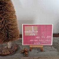 Weihnachtskarte mit Geschenk - Santa Claus - Merry Christmas Bild 1