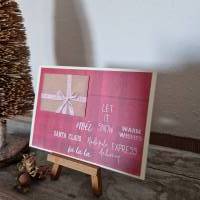 Weihnachtskarte mit Geschenk - Santa Claus - Merry Christmas Bild 3