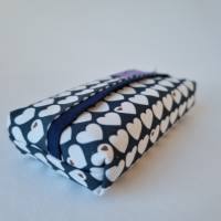 Taschentüchertasche "TaTüTa blau-weiß Herzchen - mit DUNKELBLAU" aus Baumwollstoff genäht, von he-ART by helen h Bild 8