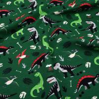 Jersey Baumwolljersey Stoff "Coole Dinos" auf grün Bild 2