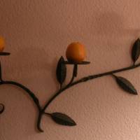 Schmiedeeiserne Wand déco für Blumen - Kerzen - oder Apfelsinen - DDR  50er Jahre Bild 6